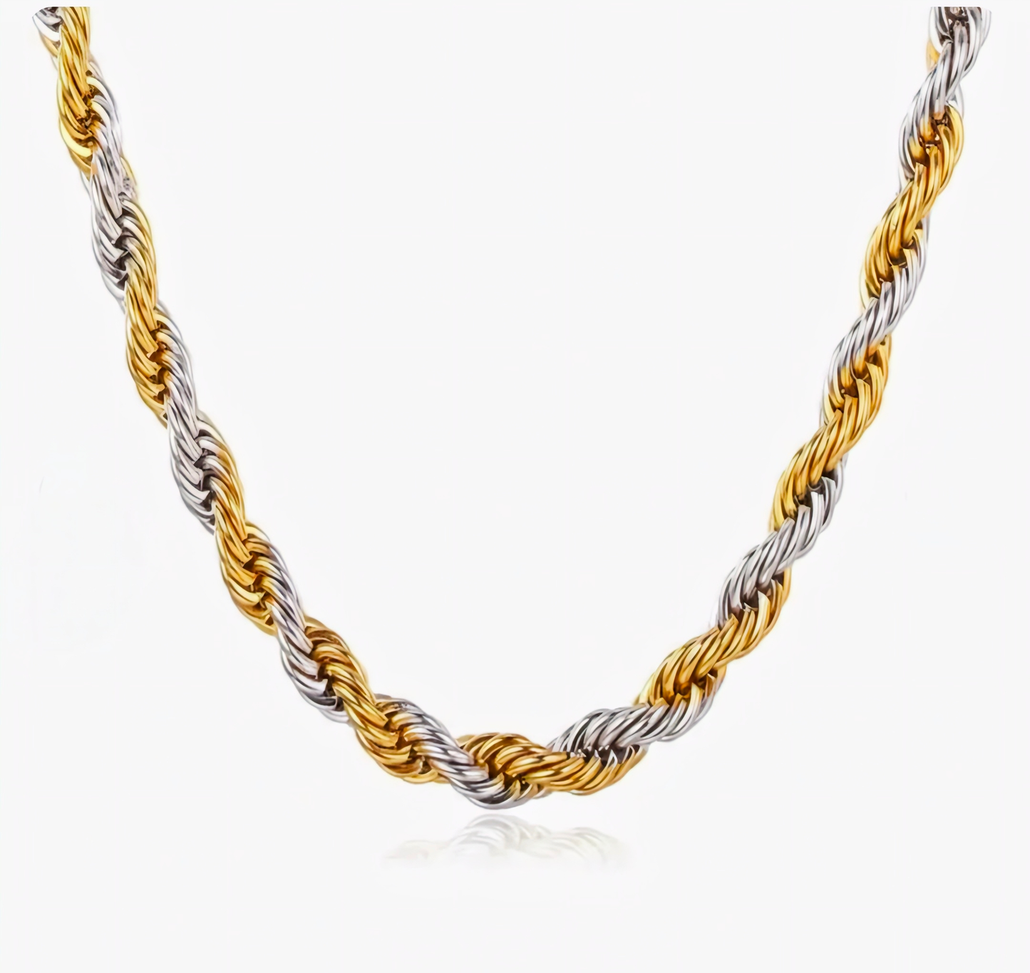 Men's Gold & Silver Twist Chain (21.5 Inch)