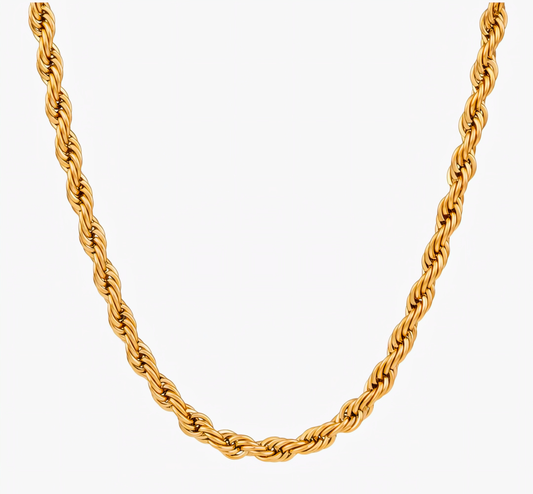 Gold Plated Rope Chain For Men (21.5 Inch)