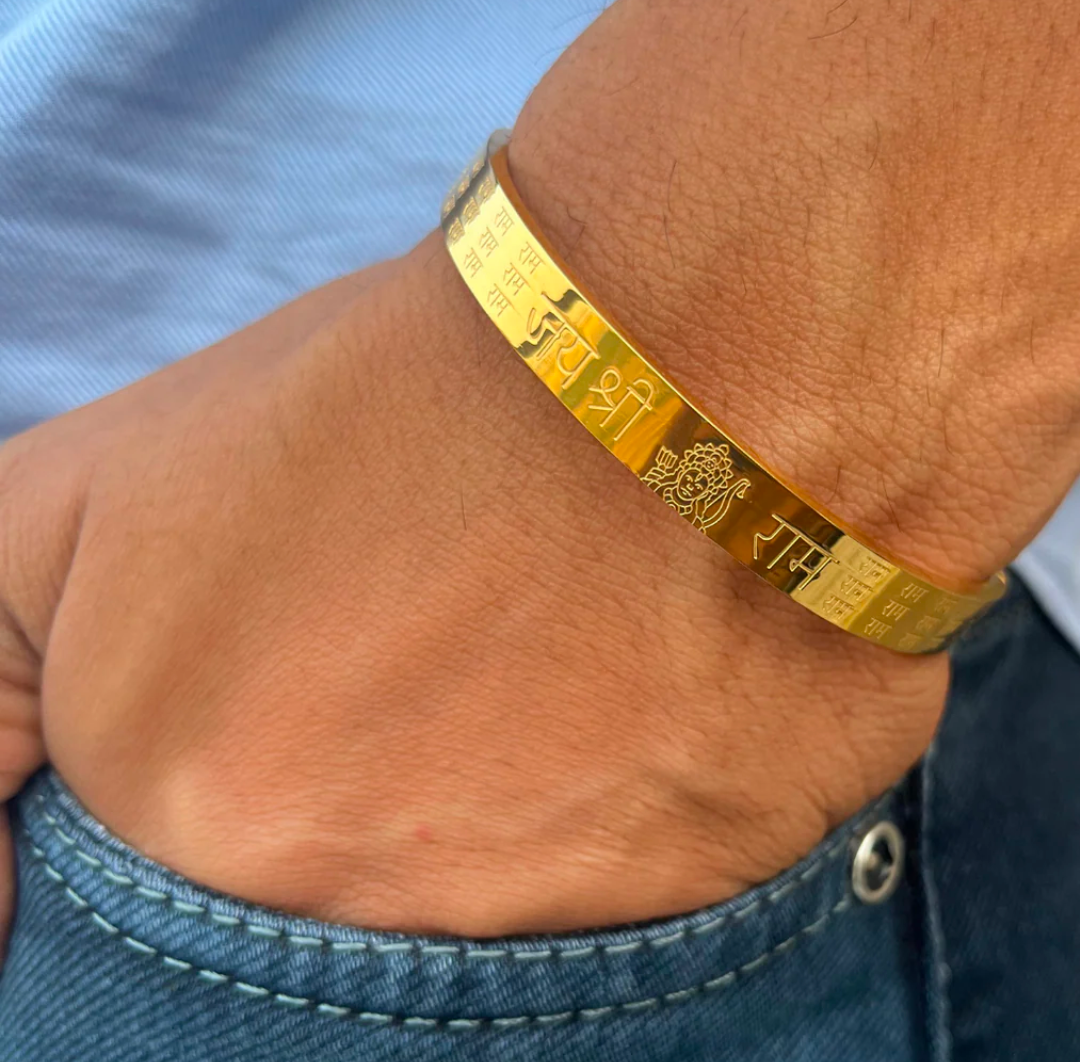 Jai Shree Ram Men's Gold Bracelet